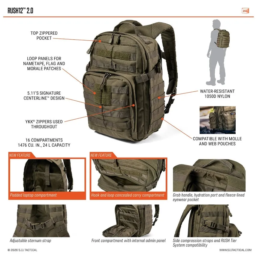 5.11 RUSH 12 2.0 BACKPACK
