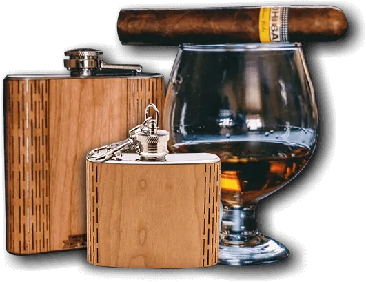 6 oz. Wooden Hip Flask (Wasatch Front in Black Walnut & Bamboo)