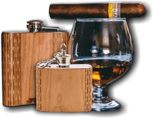 6 oz. Wooden Hip Flask (Wasatch Front in Black Walnut & Bamboo)
