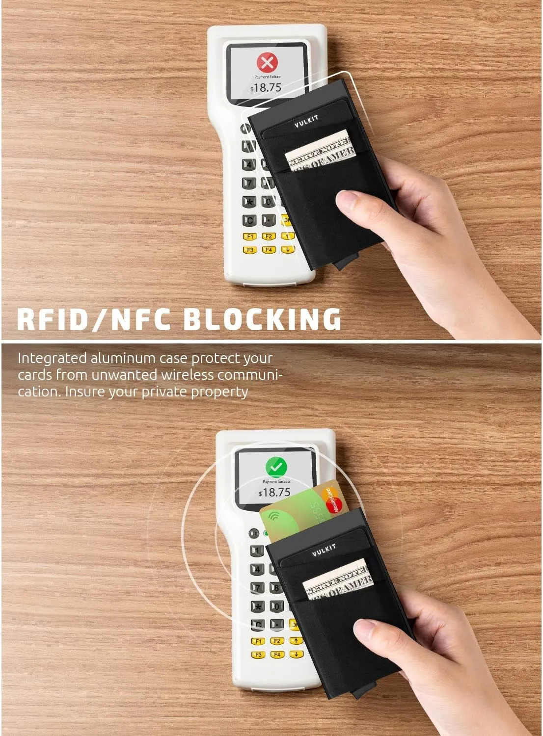 Aluminum Card Holder with Money Pocket Pop Up Wallet