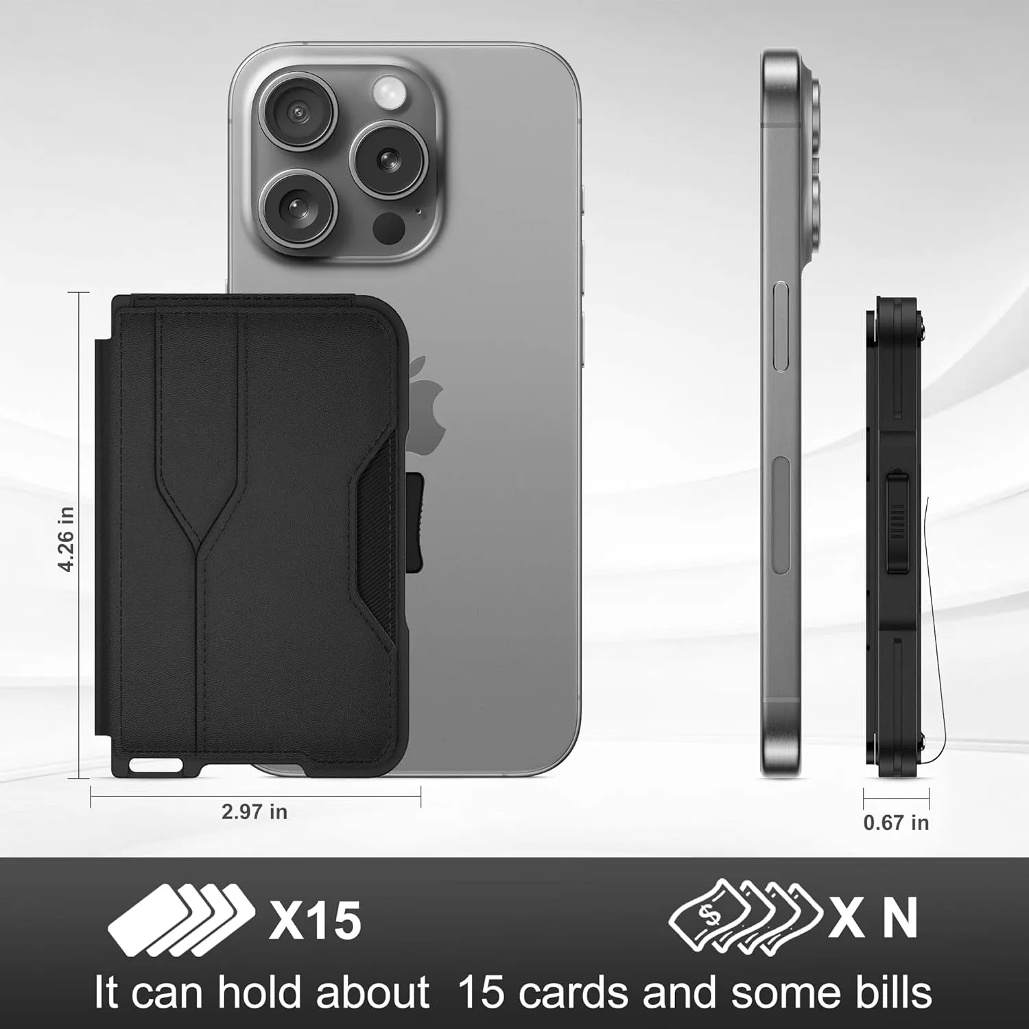 Aluminum Pop Up Card Case RFID Blocking Bifold Wallets For Men