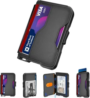 Aluminum Pop Up Card Case RFID Blocking Bifold Wallets For Men