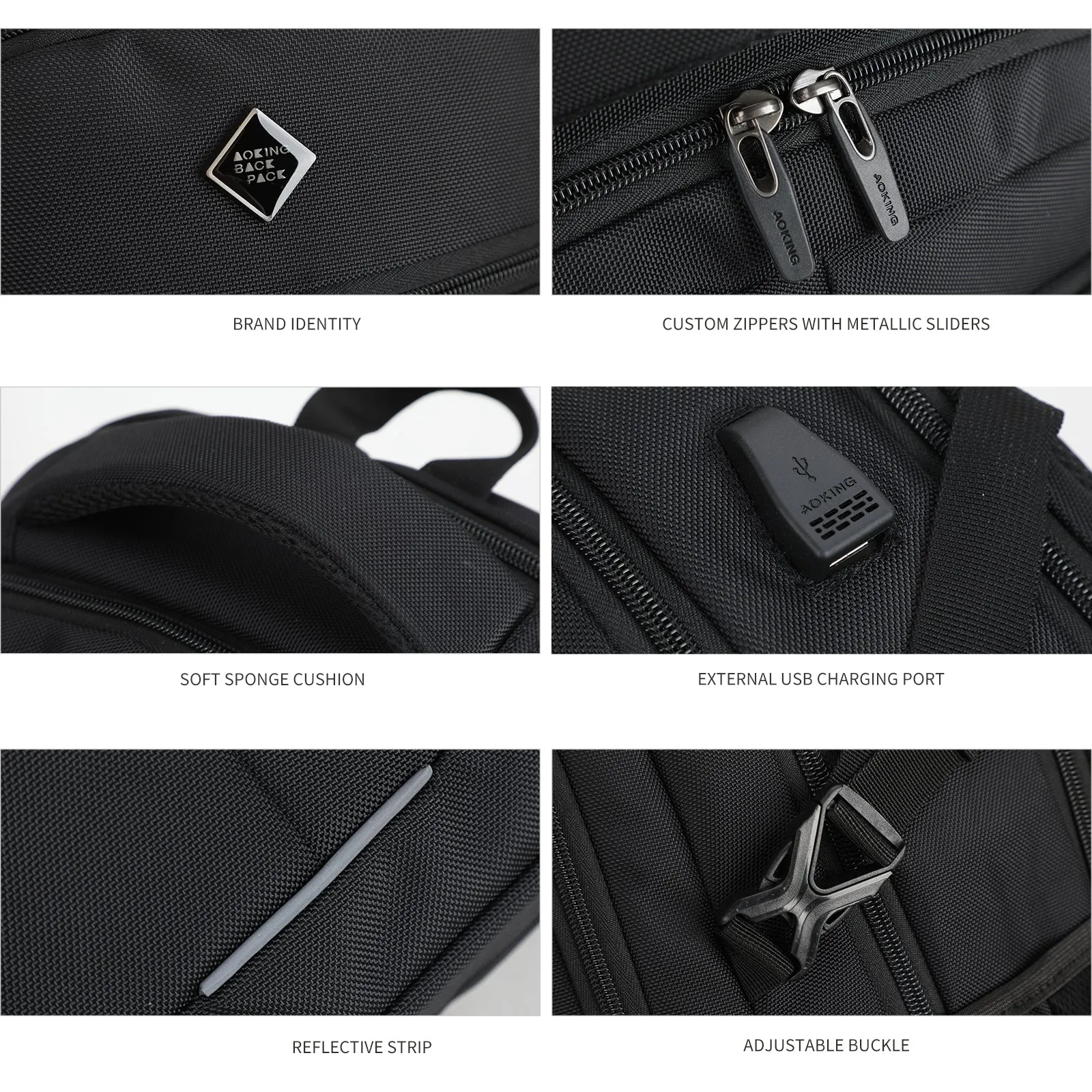 Aoking 15.6''Laptop Business Office Backpack Large Capacity Backpack SN97095