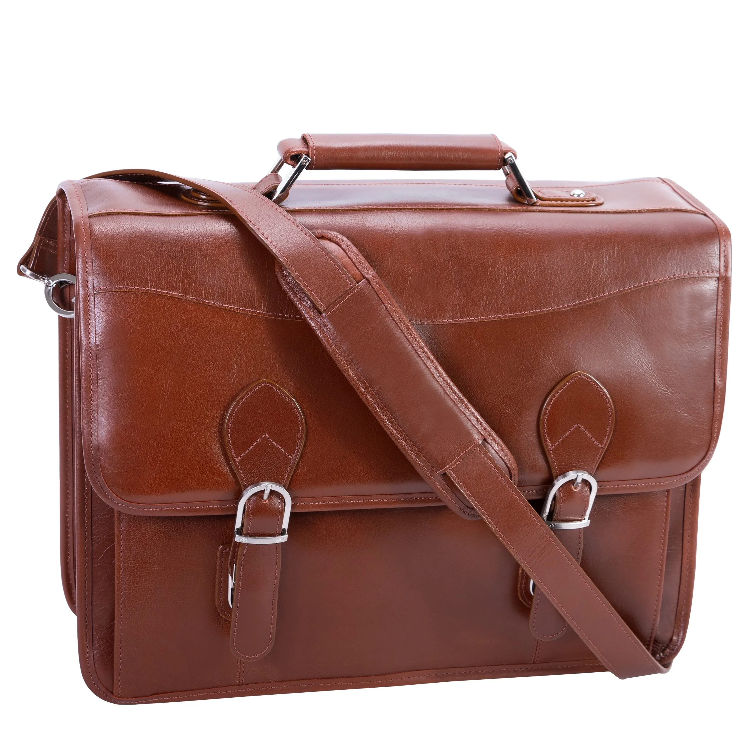 BELVEDERE | 15" Leather Laptop Briefcase
