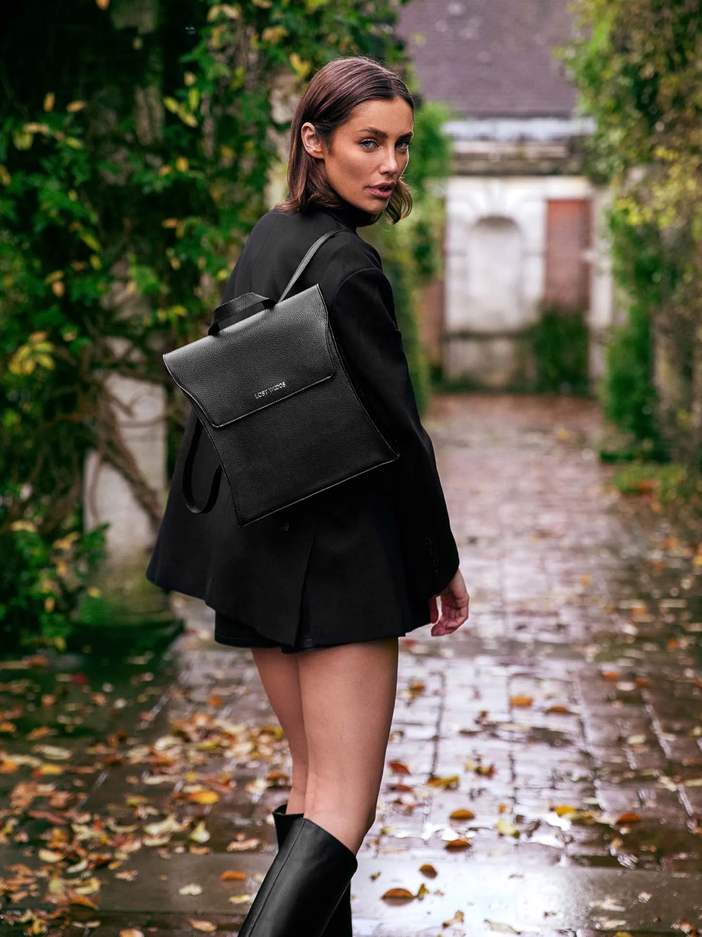 Birch MIRUM® Leather Vegan Backpack | Black & Silver