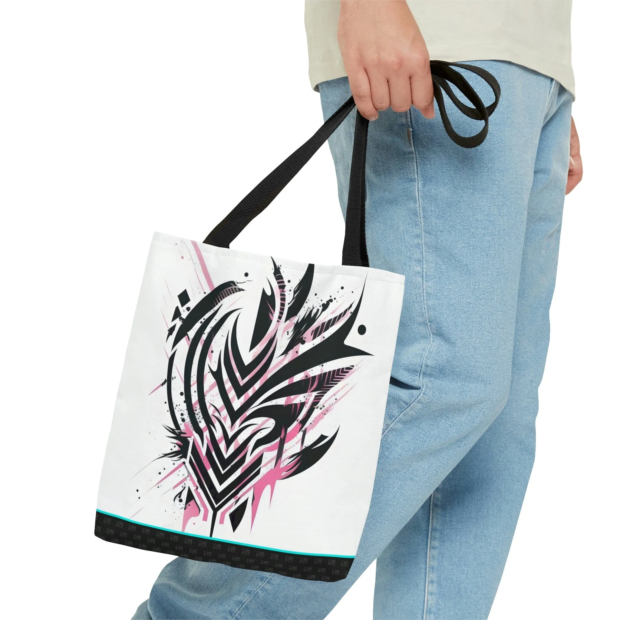 Black and Pink Tribal Tattoo Design Tote Bag