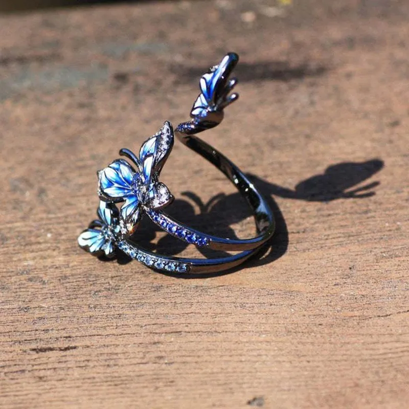 Blue Butterfly Ring