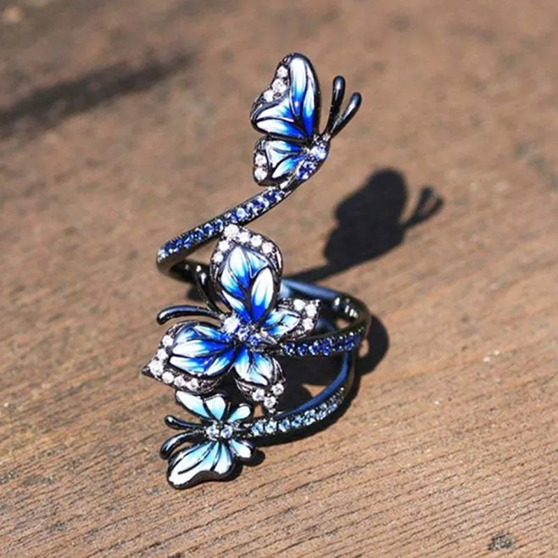 Blue Butterfly Ring