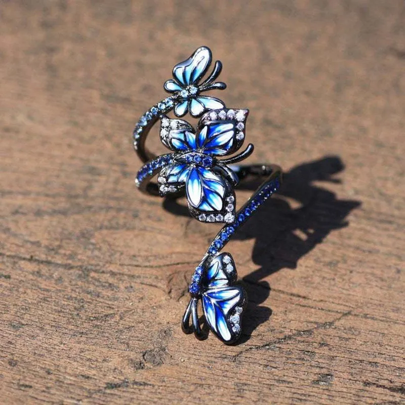 Blue Butterfly Ring