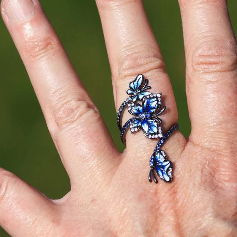 Blue Butterfly Ring
