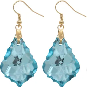 Blue Pointed Teardrop Mini Dangle Earrings