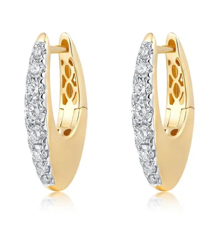 Bold Gold Graduating Diamond Hoops