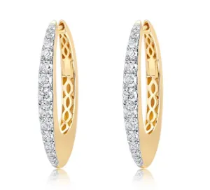 Bold Gold Graduating Diamond Hoops