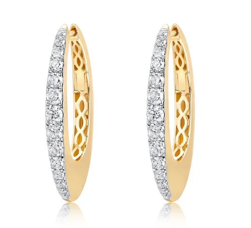 Bold Gold Graduating Diamond Hoops