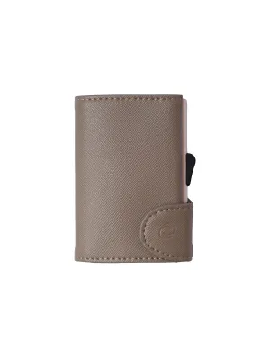 C-Secure Saffiano Leather RFID Wallet Grey