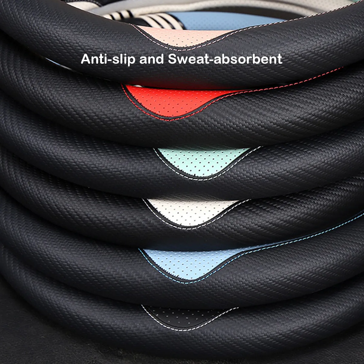 Car Steering Wheel Cover 2023 Update Version, Custom Fit For Your Cars, Premium Leather Car Steering Wheel Cover with Logo, Car Accessories