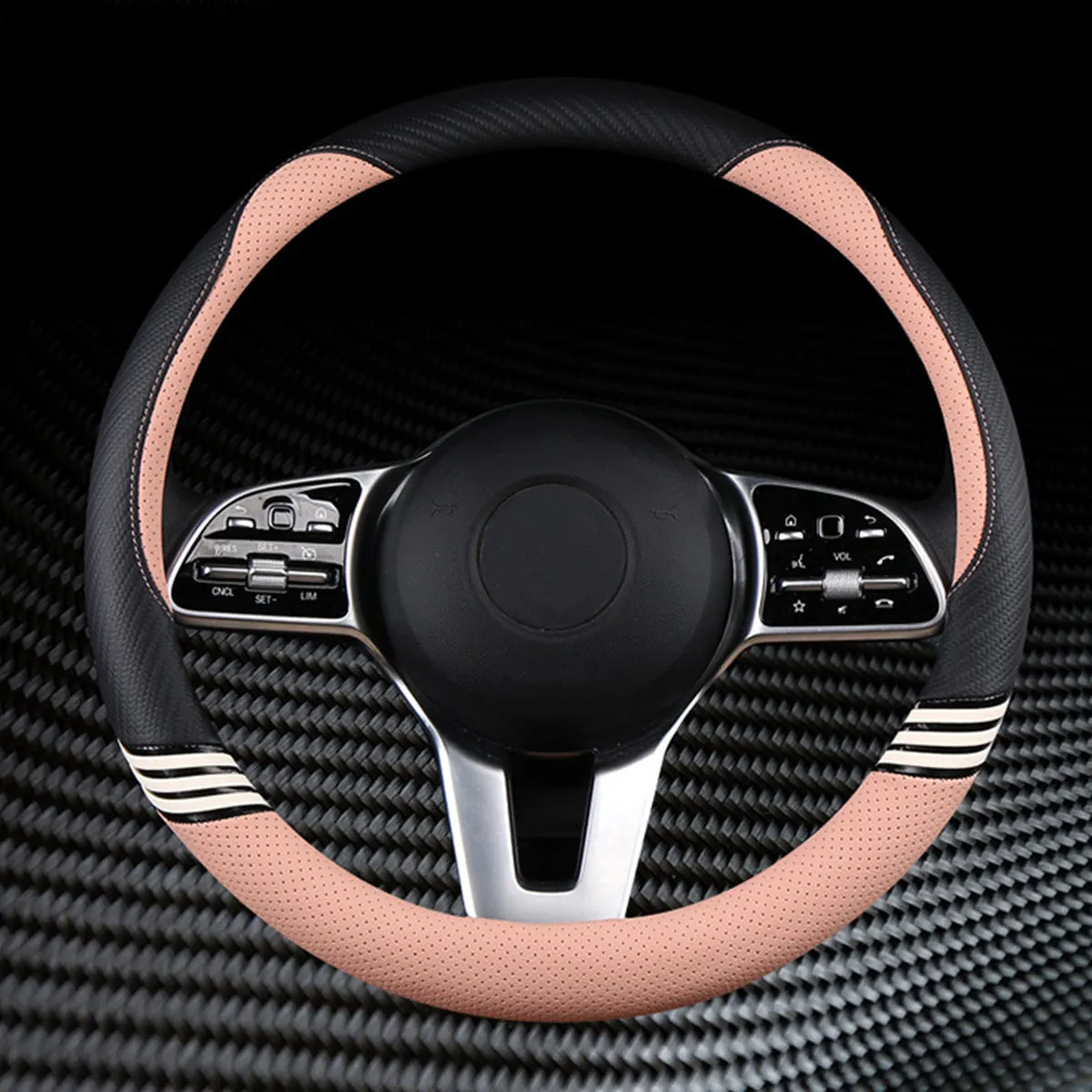 Car Steering Wheel Cover 2023 Update Version, Custom Fit For Your Cars, Premium Leather Car Steering Wheel Cover with Logo, Car Accessories