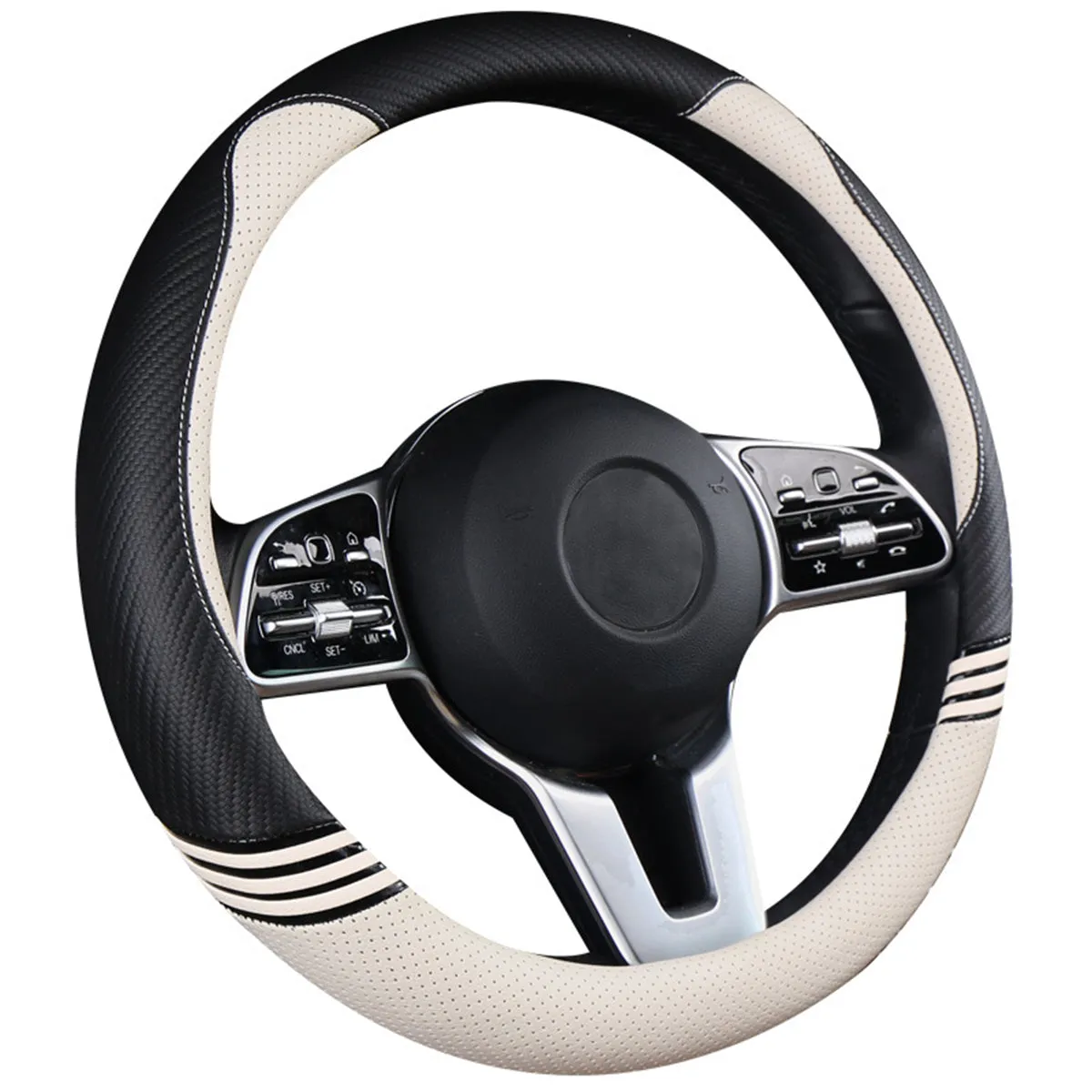 Car Steering Wheel Cover 2023 Update Version, Custom Fit For Your Cars, Premium Leather Car Steering Wheel Cover with Logo, Car Accessories