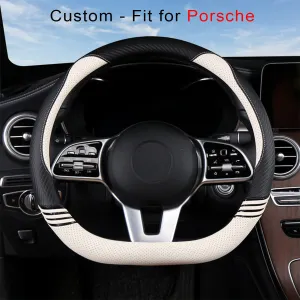 Car Steering Wheel Cover 2023 Update Version, Custom Fit For Your Cars, Premium Leather Car Steering Wheel Cover with Logo, Car Accessories