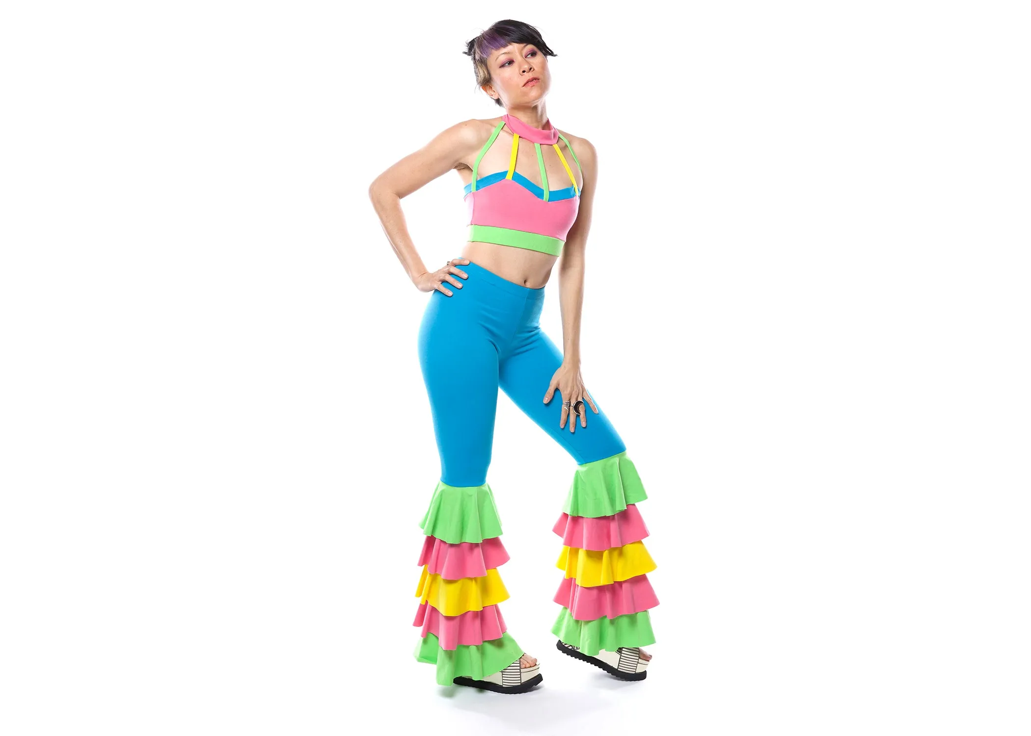 Cha Cha Chakra Ruffle Bottoms in Cirque De Turque