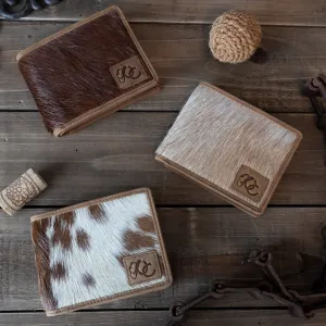 Charlie | Bi-Fold Leather Wallet with RFID Blocking Technology | Hair-On Cowhide Accents
