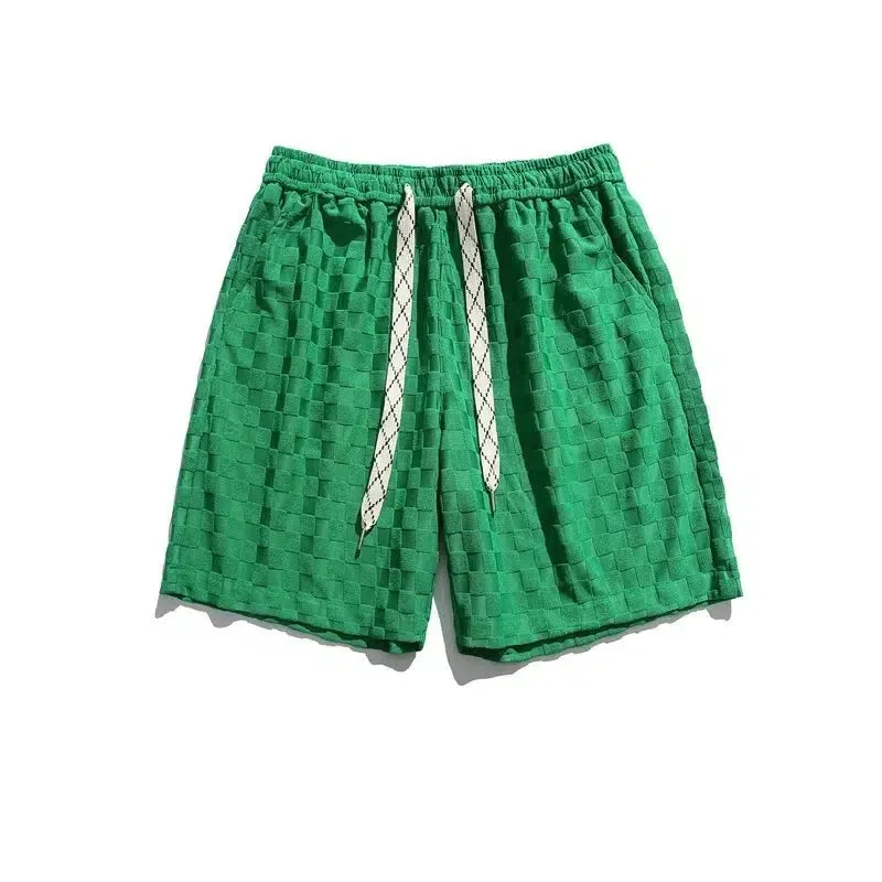 Checked Drawstring Shorts