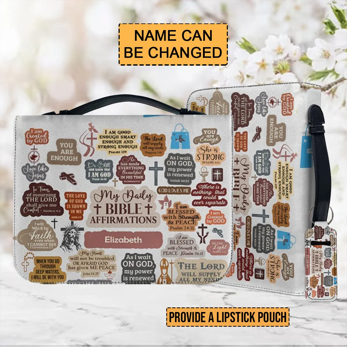 Christianartbag Bible Cover - My Bible Affirmations Bible Cover - Personalized Bible Cover - My Faith Affirmations Bible Cover - CABBBCV01200923.