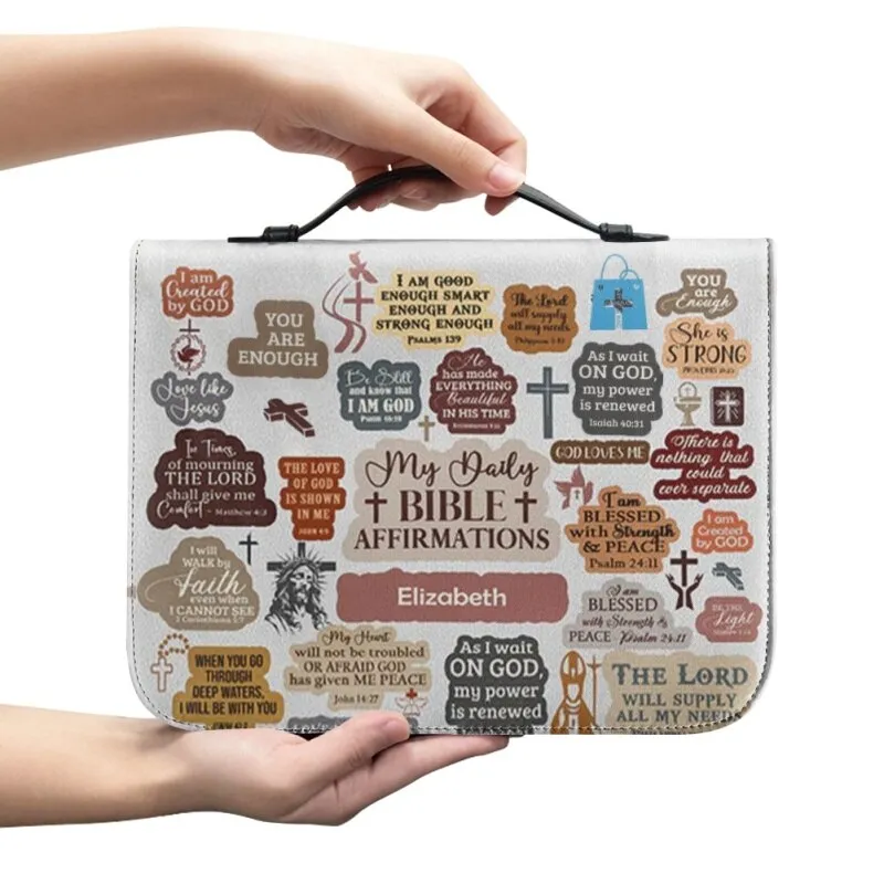 Christianartbag Bible Cover - My Bible Affirmations Bible Cover - Personalized Bible Cover - My Faith Affirmations Bible Cover - CABBBCV01200923.