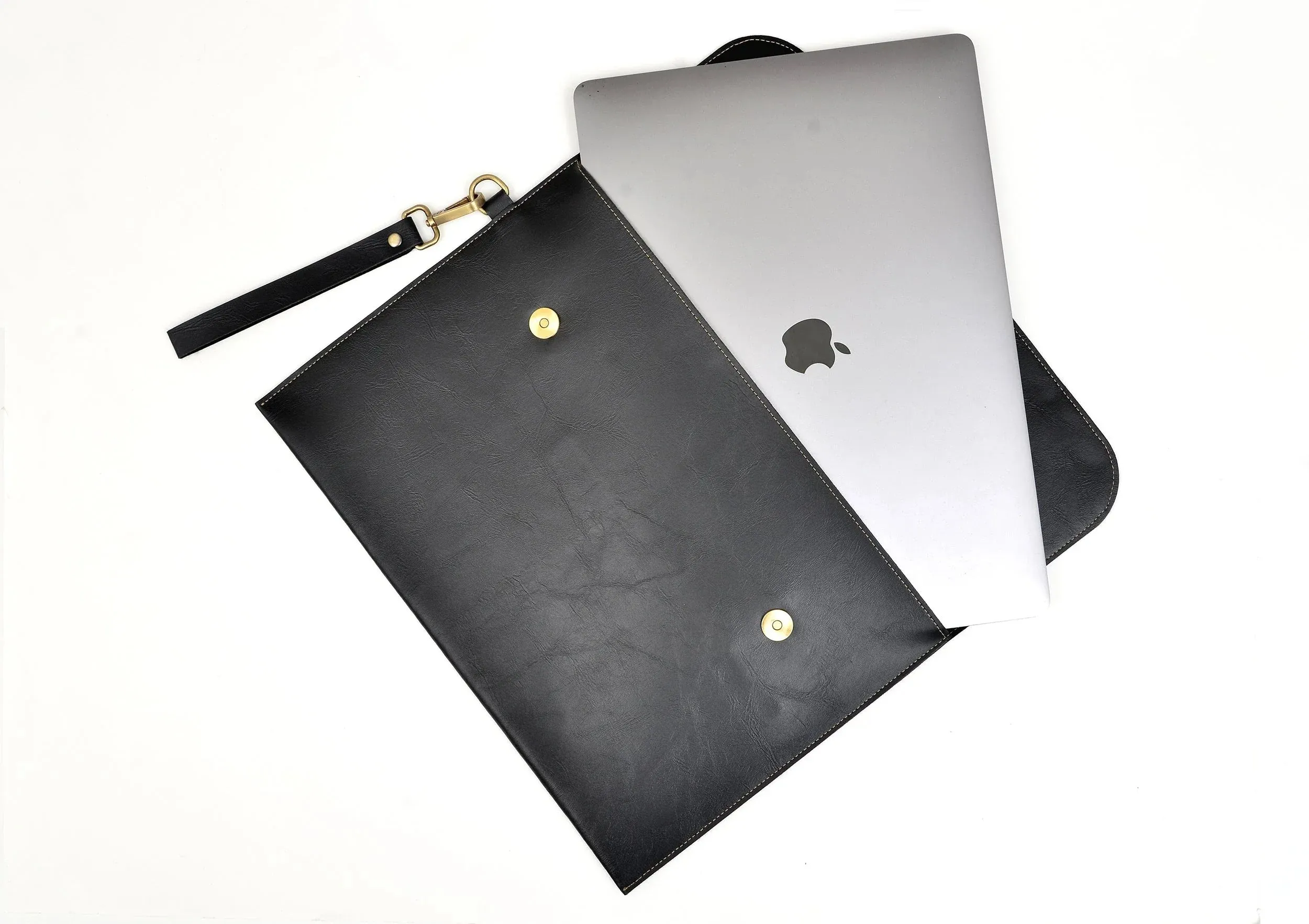 Classy Leather Customized Laptop or Macbook bag/ Sleeve 13.5 inches - Black