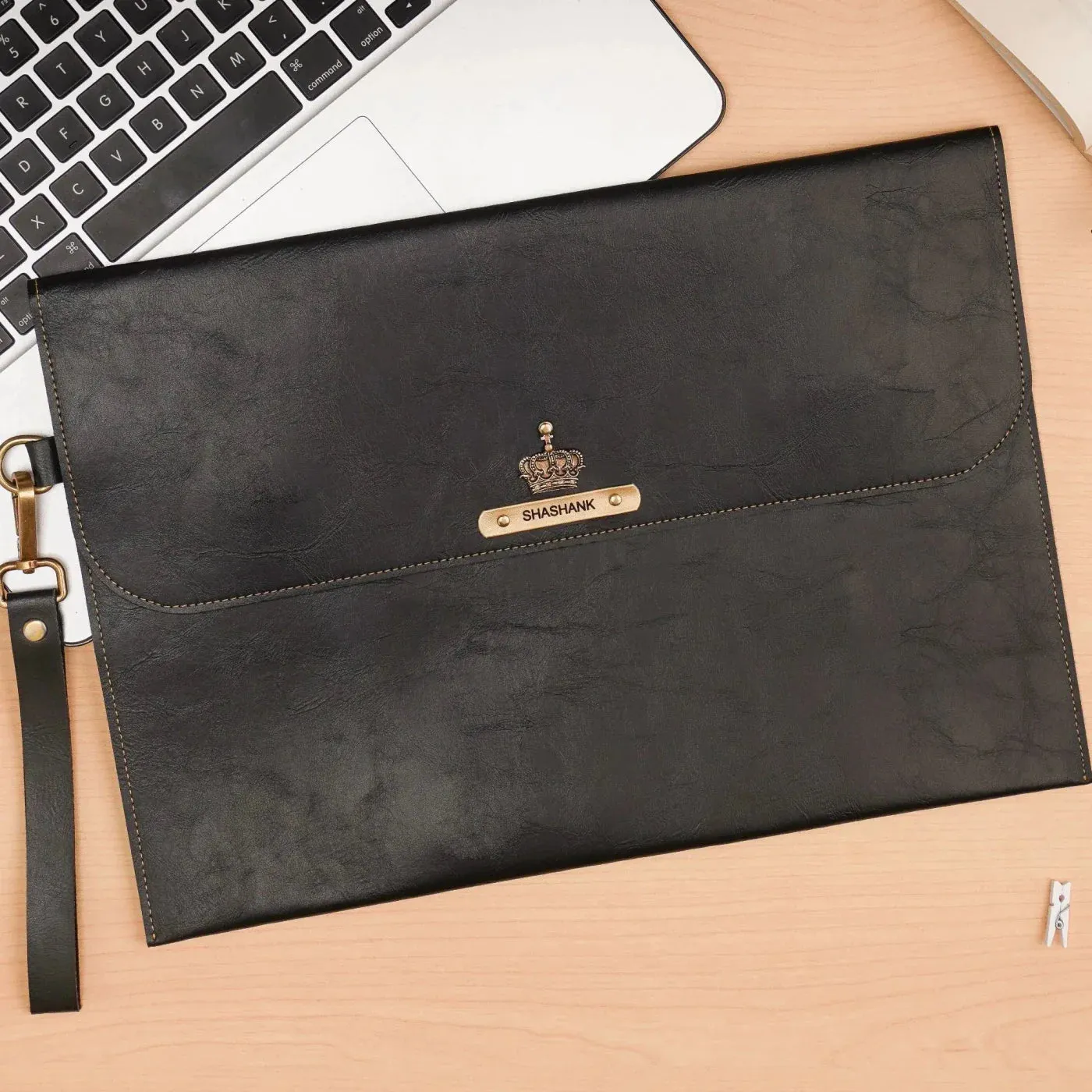 Classy Leather Customized Laptop or Macbook bag/ Sleeve 13.5 inches - Black