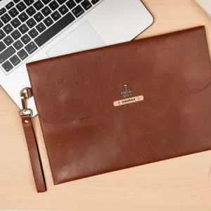 Classy Leather Customized Laptop or Macbook bag/ Sleeve  13.5 inches  - Brown