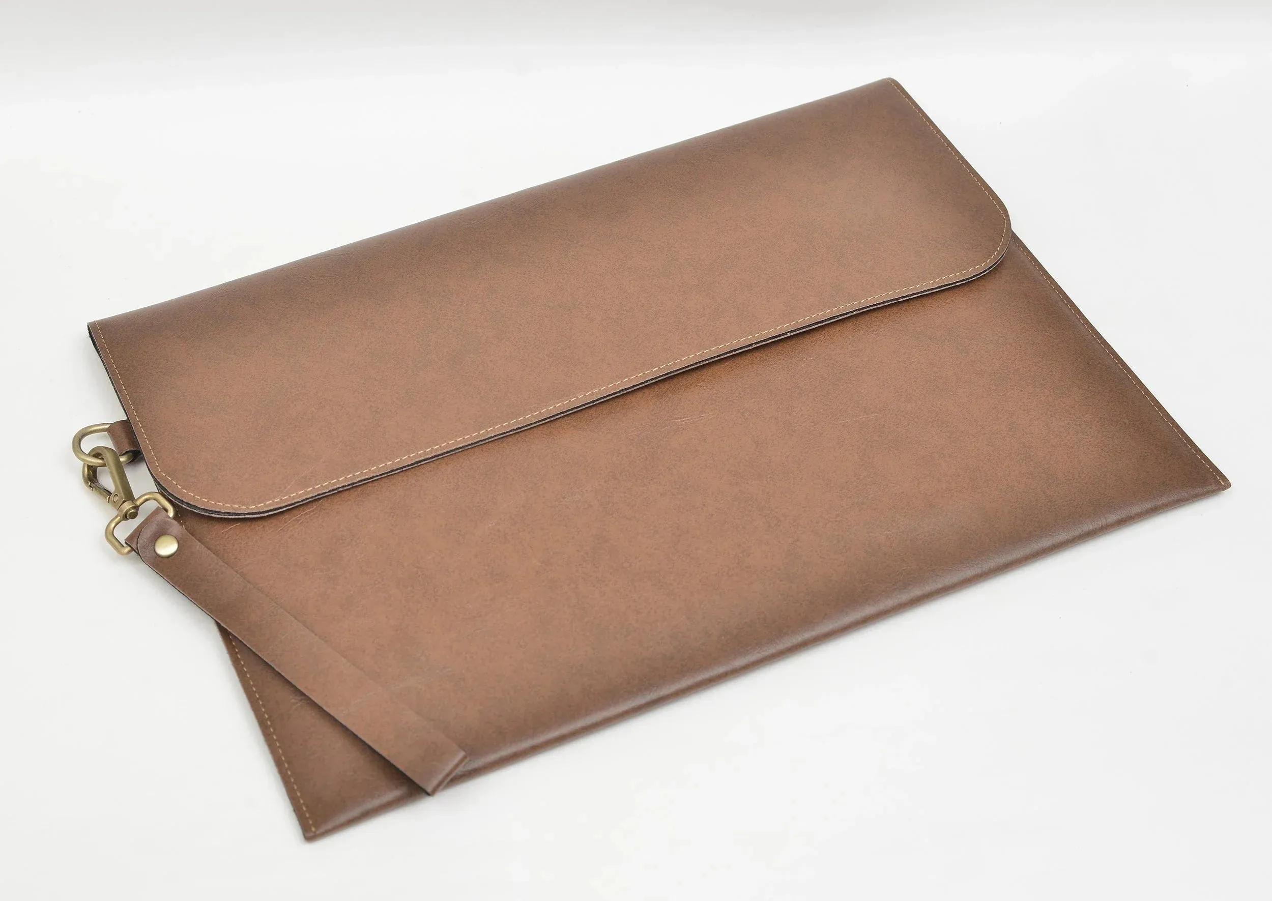 Classy Leather Customized Laptop or Macbook bag/ Sleeve  13.5 inches  - Brown