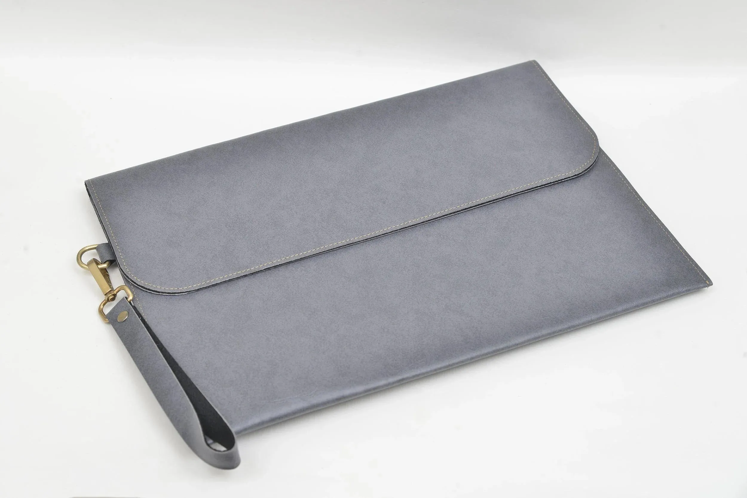 Classy Leather Customized Laptop or Macbook bag/ Sleeve  13.5 inches - Grey
