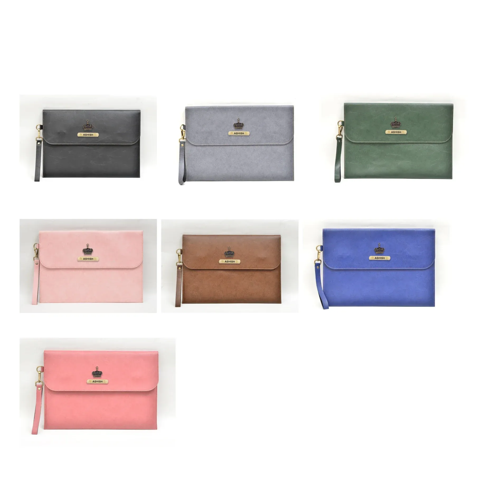 Classy Leather Customized Laptop or Macbook bag/ Sleeve  13.5 inches - Olive Green