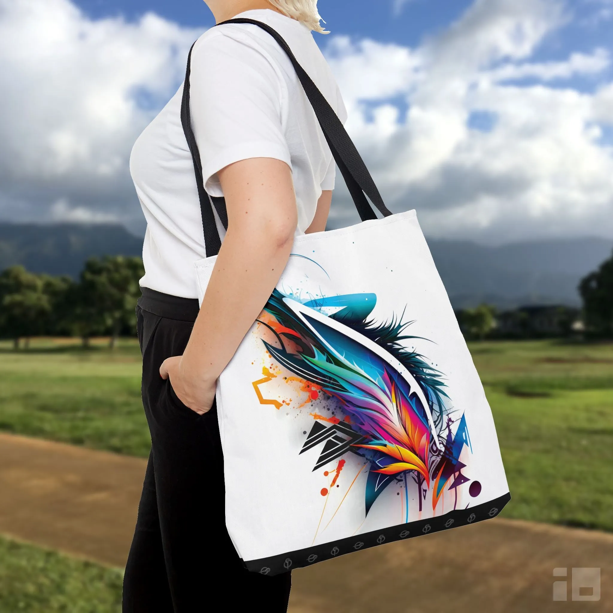 Colorful Tribal Wings Tattoo Tote Bag