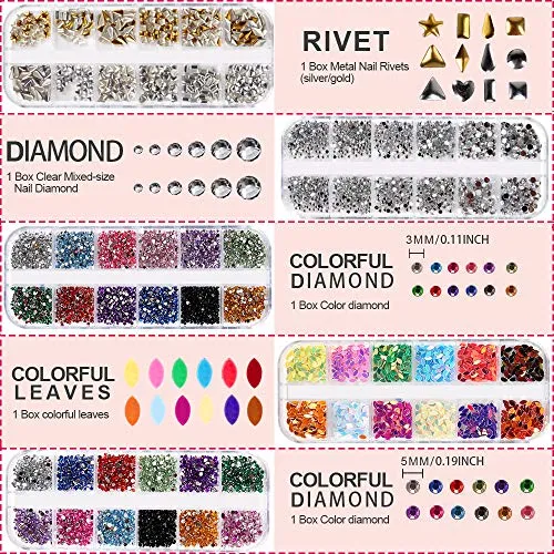 Complete Professional Nail Decoration with Gems for Nails Stud Foil for Nails Art