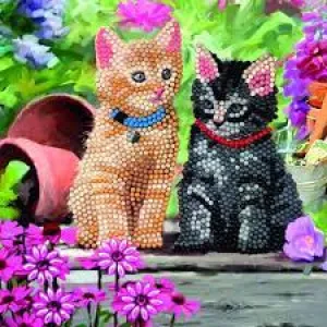 Craft Buddy "Cat Friends" Crystal Art Card Kit CCK-A53