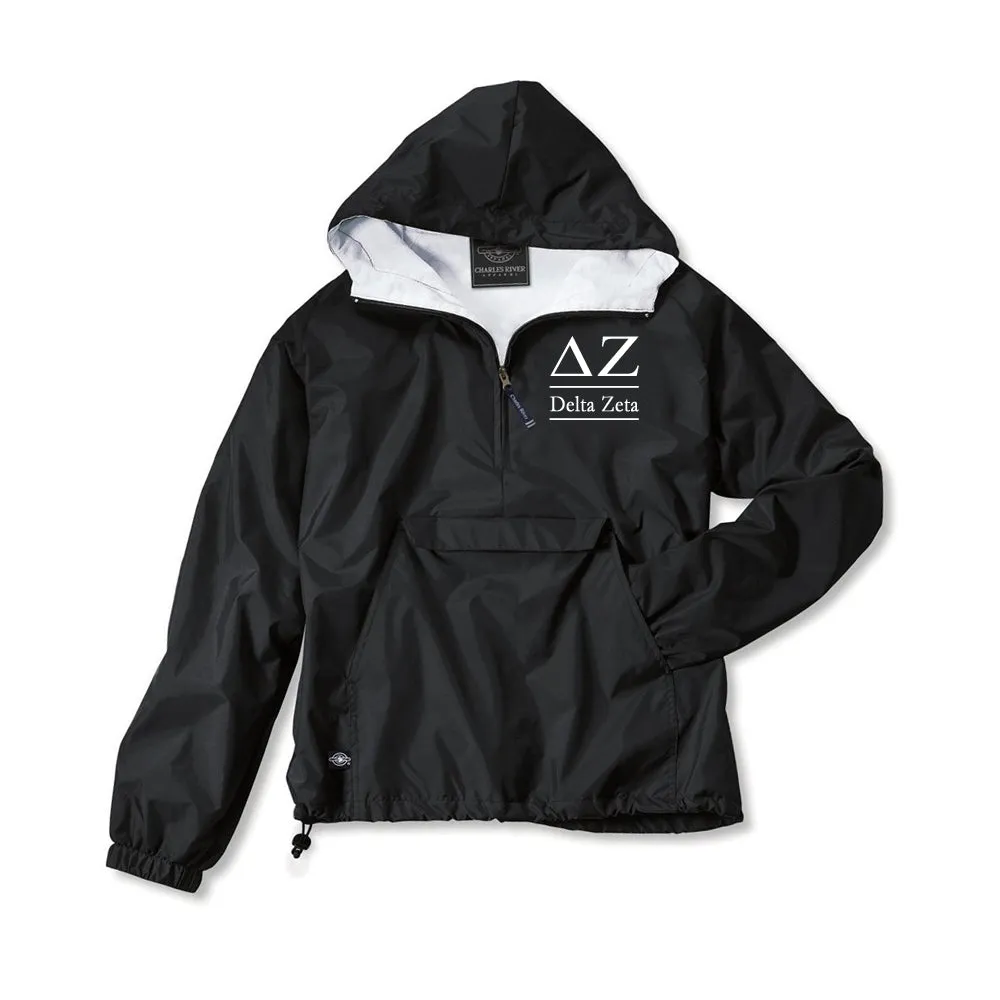 Delta Zeta Classic Solid Pullover Windbreaker - Lined