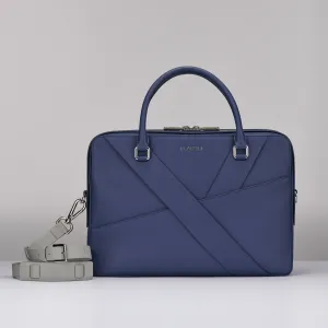 DIAGONAL BRIEFCASE BLUE SAFFIANO LEATHER