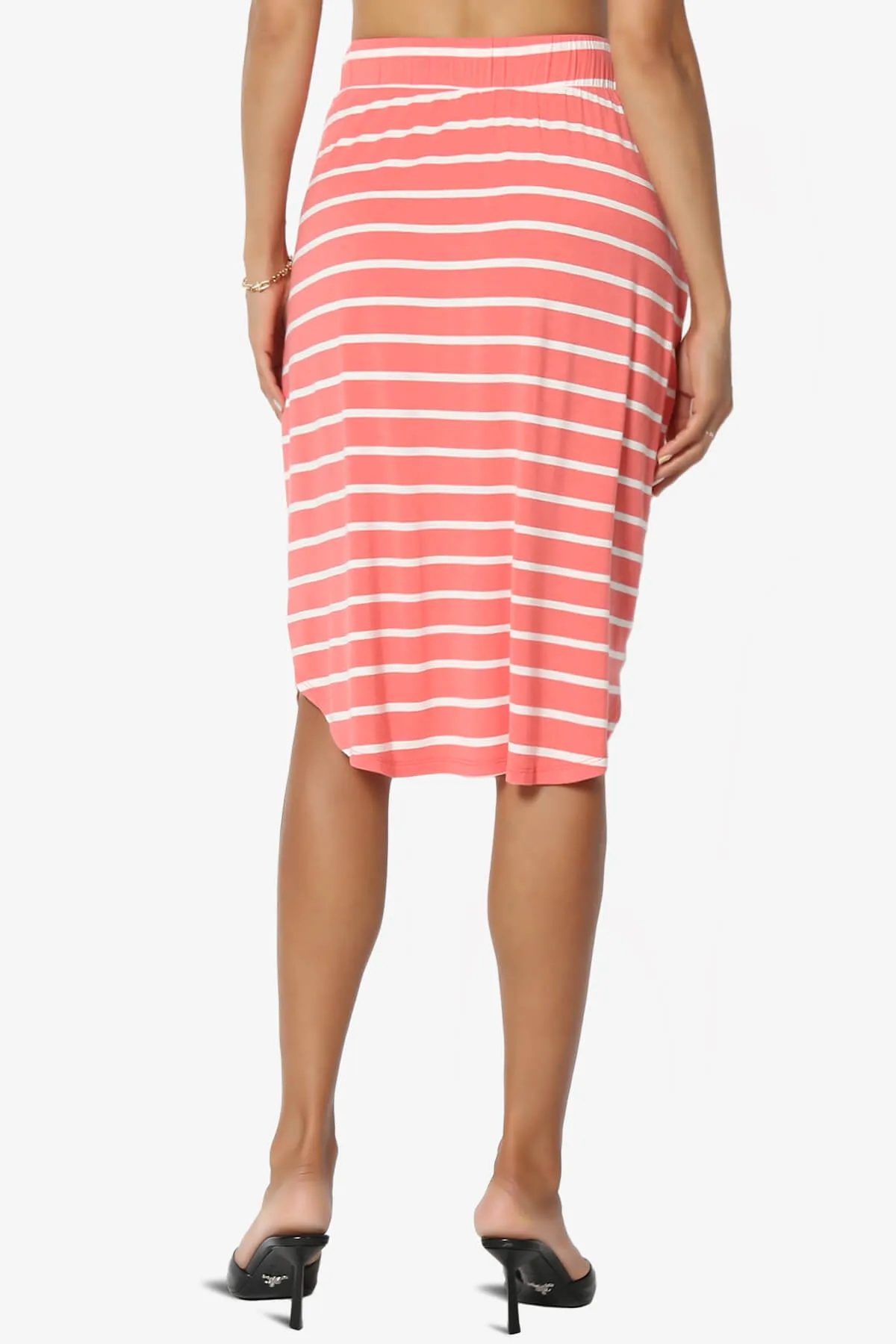 Eclipse Stripe Drawstring Midi Skirt
