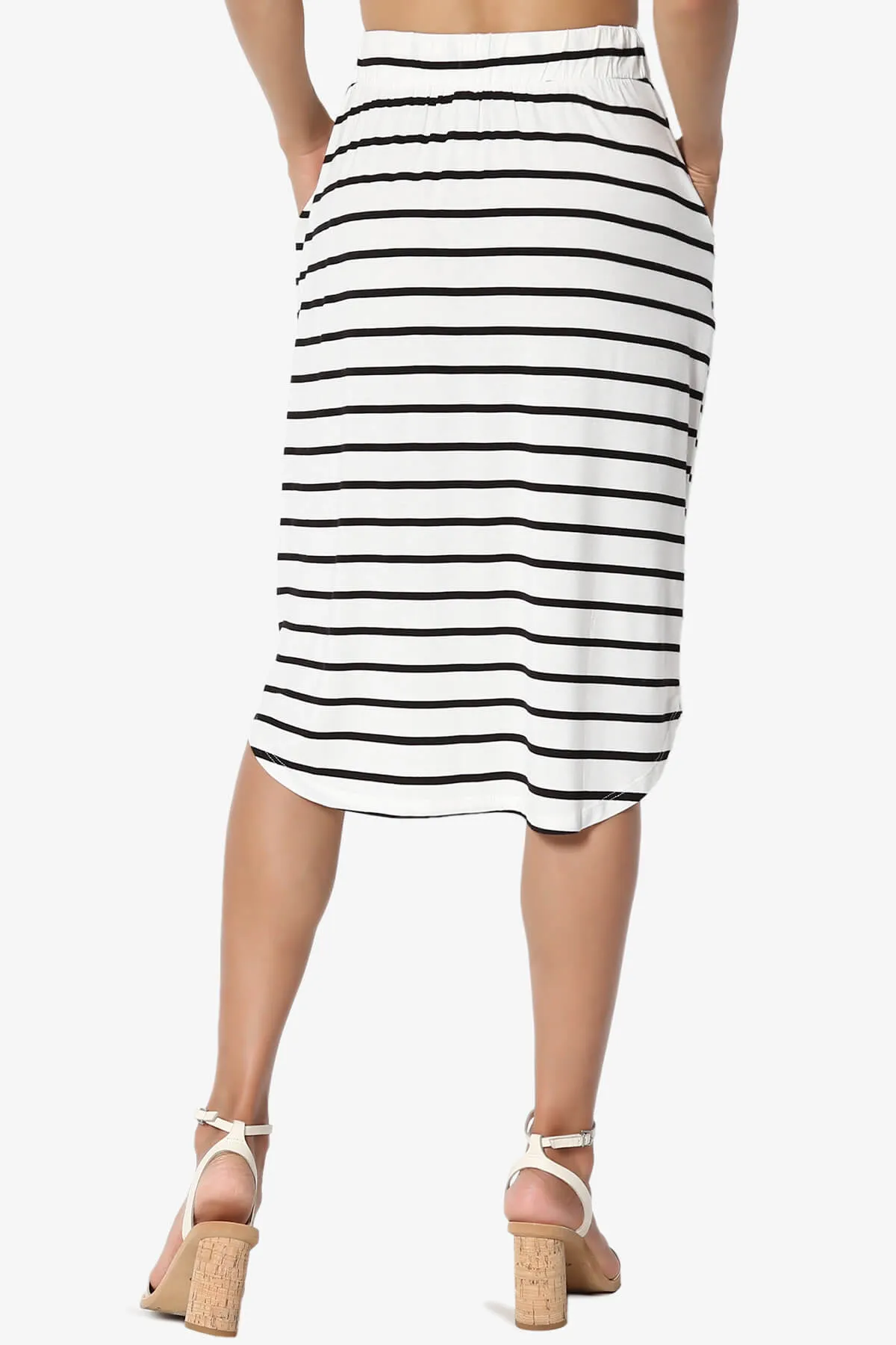 Eclipse Stripe Drawstring Midi Skirt