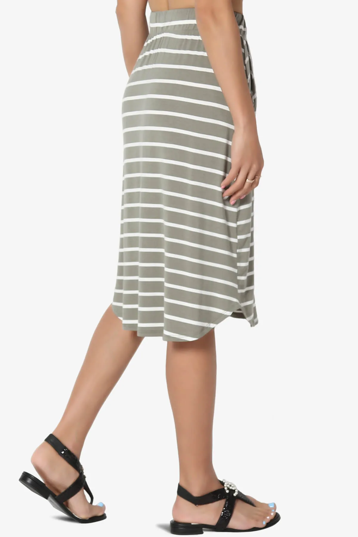 Eclipse Stripe Drawstring Midi Skirt