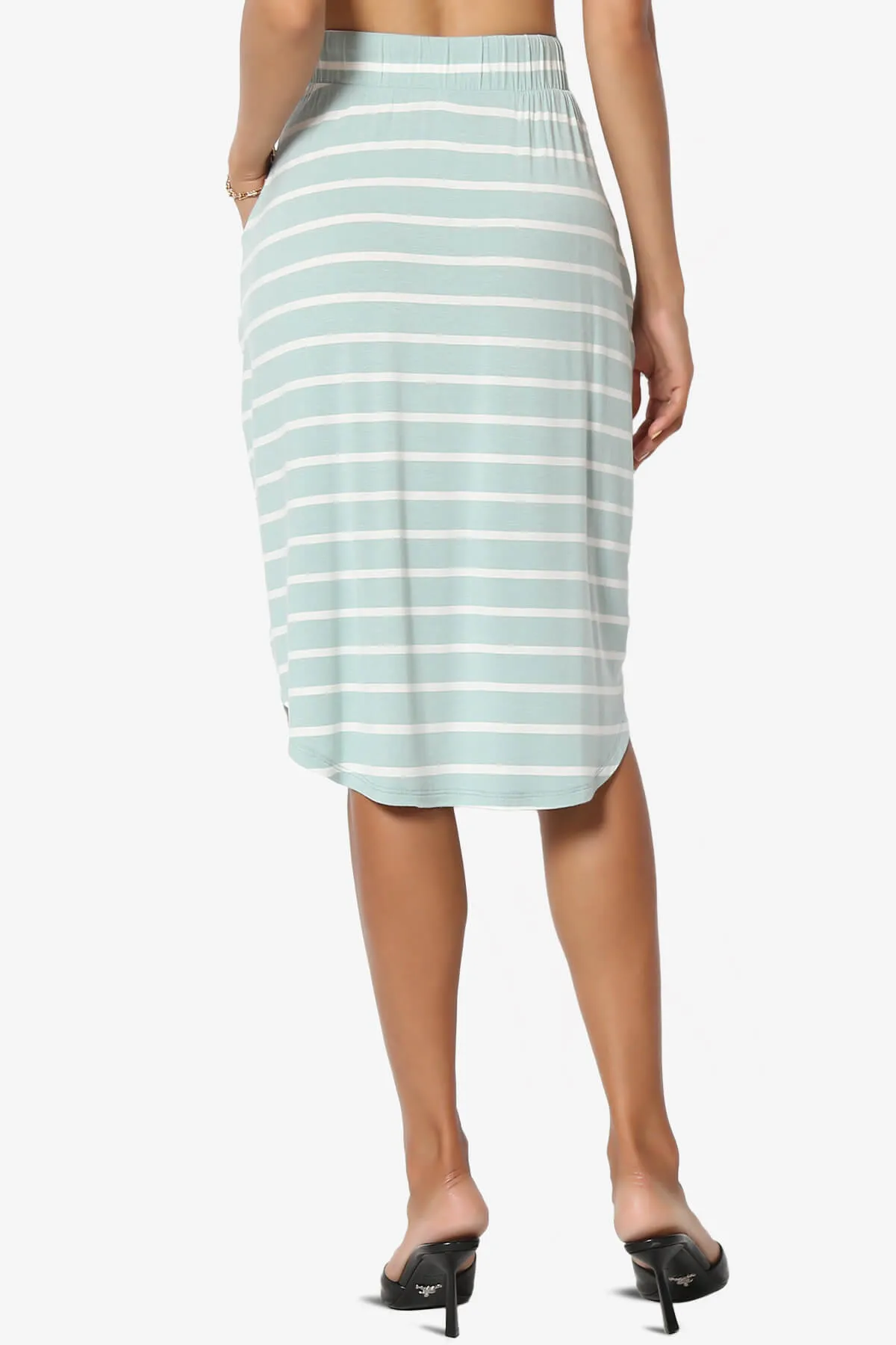 Eclipse Stripe Drawstring Midi Skirt
