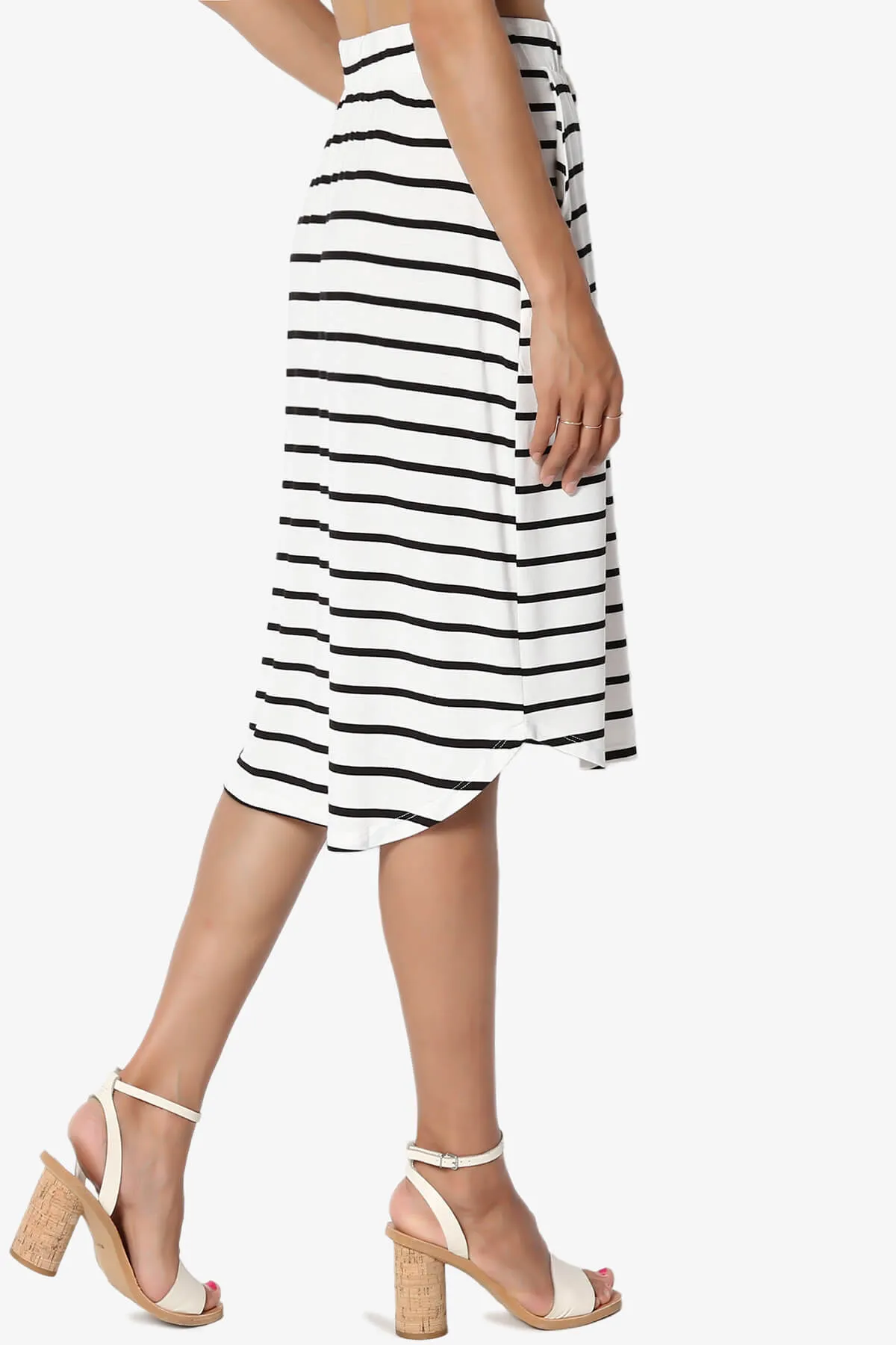 Eclipse Stripe Drawstring Midi Skirt
