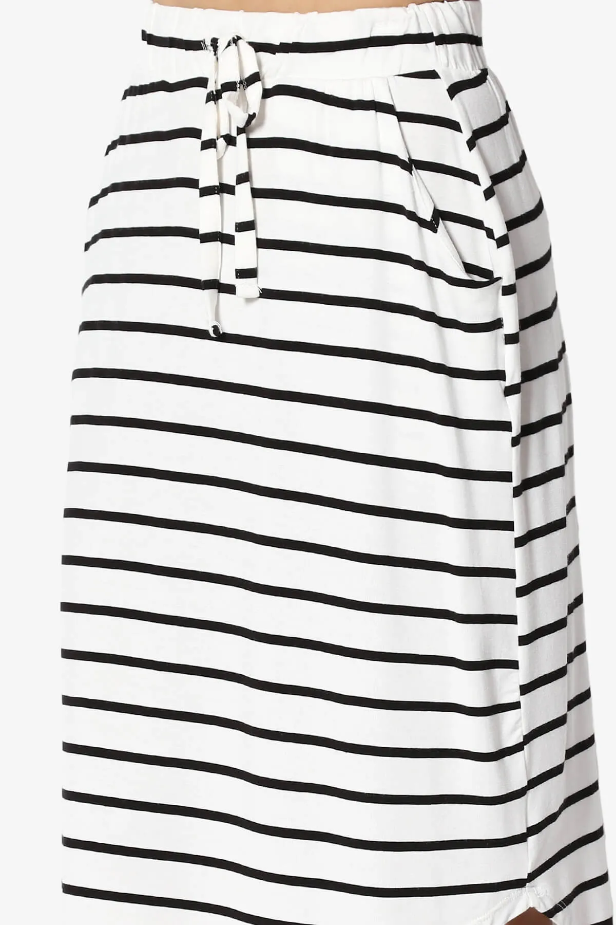 Eclipse Stripe Drawstring Midi Skirt