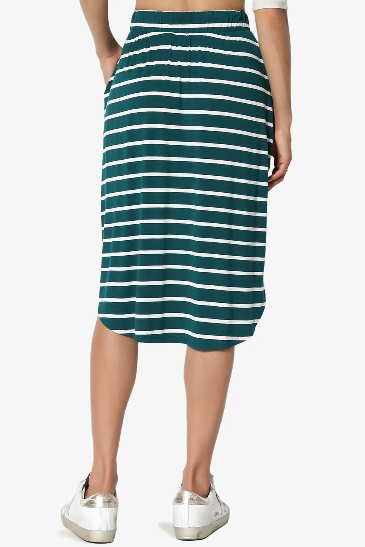 Eclipse Stripe Drawstring Midi Skirt