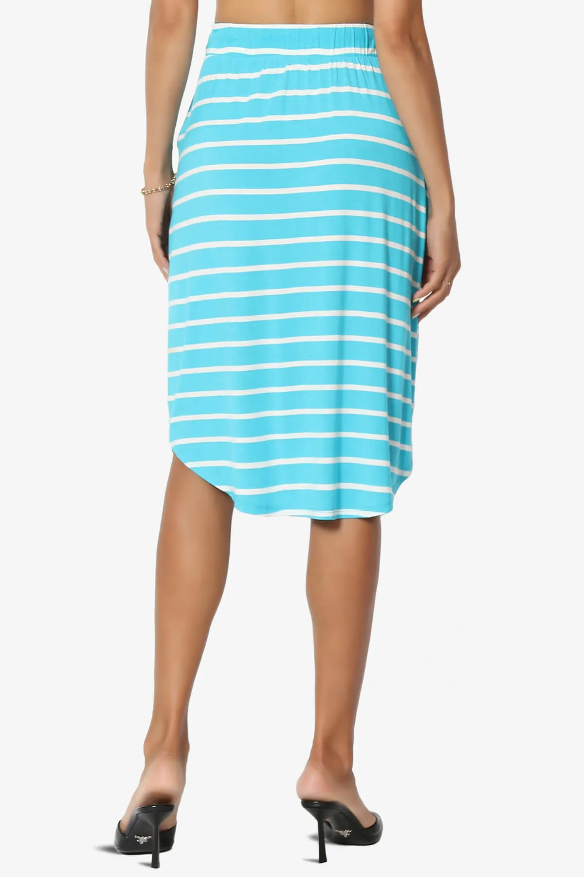 Eclipse Stripe Drawstring Midi Skirt