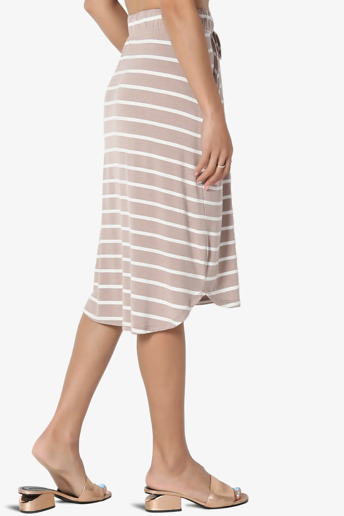 Eclipse Stripe Drawstring Midi Skirt