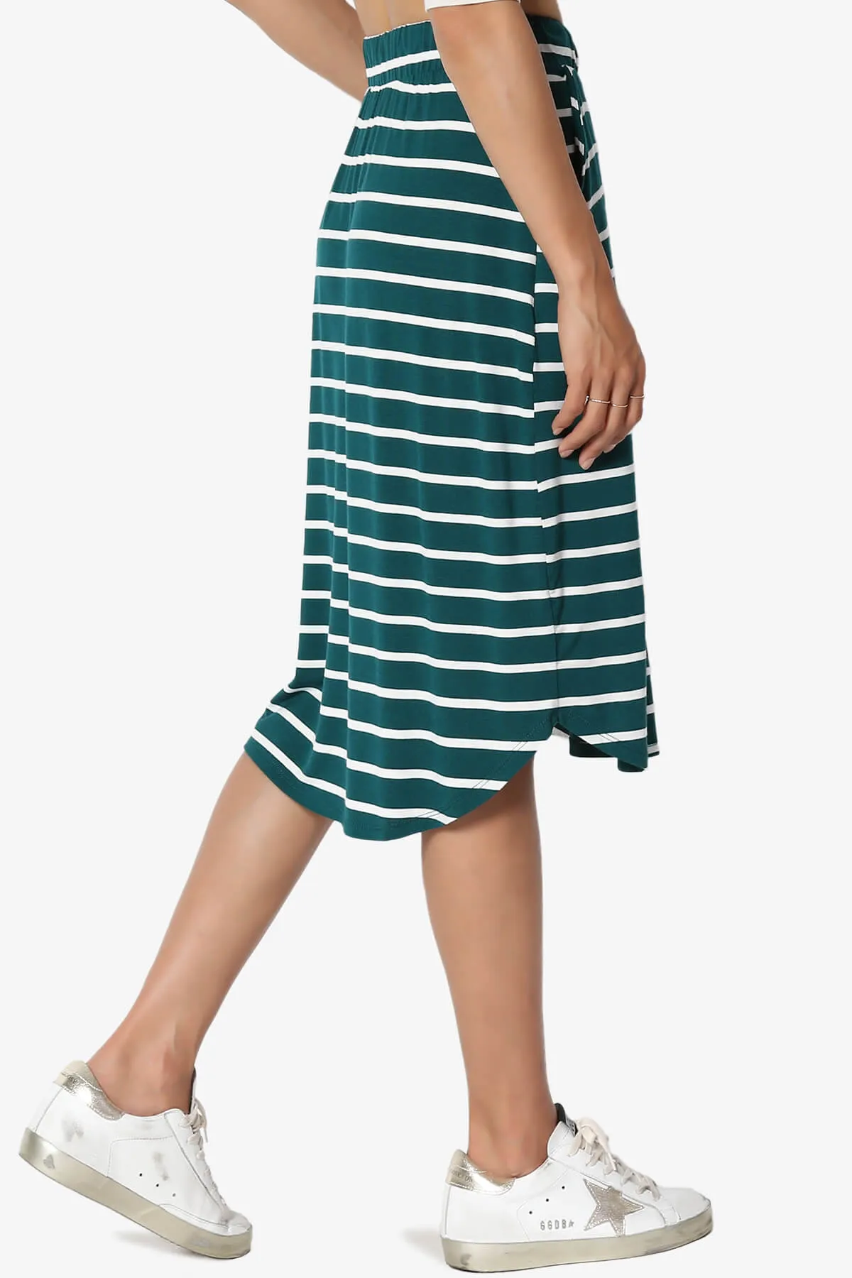 Eclipse Stripe Drawstring Midi Skirt