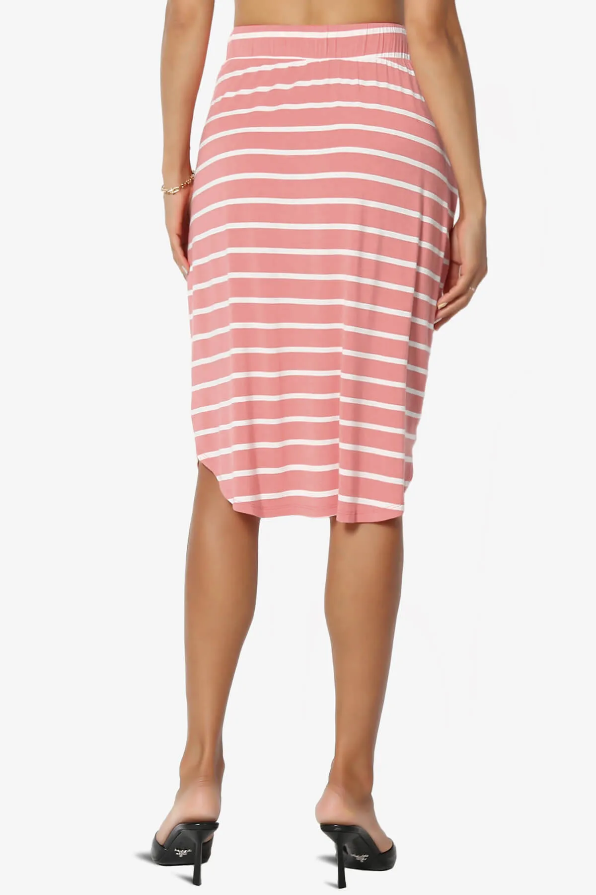 Eclipse Stripe Drawstring Midi Skirt